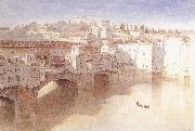 Albert goodwin,r.w.s Ponte Vecchio Florence Sweden oil painting artist
